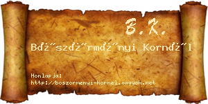 Böszörményi Kornél névjegykártya