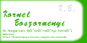 kornel boszormenyi business card